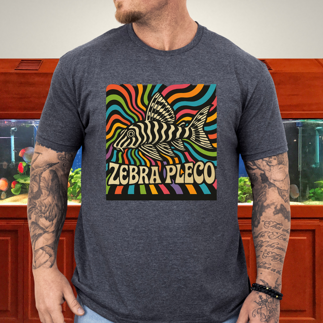 Zebra Pleco Tee – Psychedelic Rainbow Catfish Design