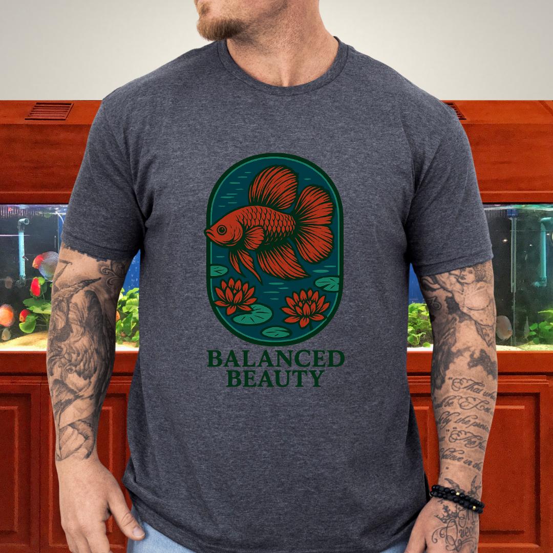 Balanced Beauty Betta Fish T-Shirt – Double Tail Design with Lotus-T-Shirt-Fish &amp; Friends Tees
