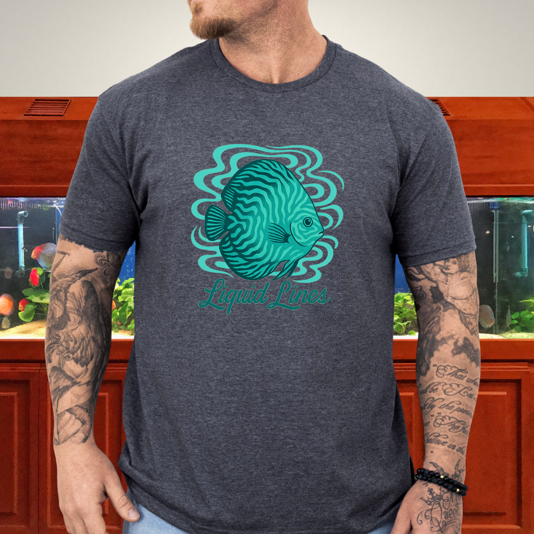 Liquid Lines Psychedelic Turquoise Discus Tee
