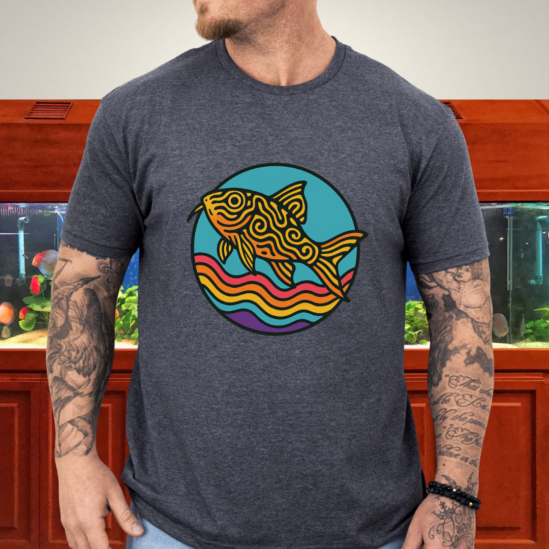 Psychedelic Cory Tee – Rainbow Swirl Trilineatus Design