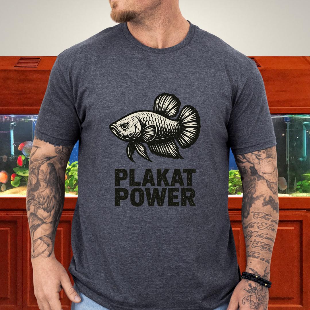 Gritty Plakat Power Betta Shirt – Linocut Style Fishkeeping Apparel-T-Shirt-Fish &amp; Friends Tees