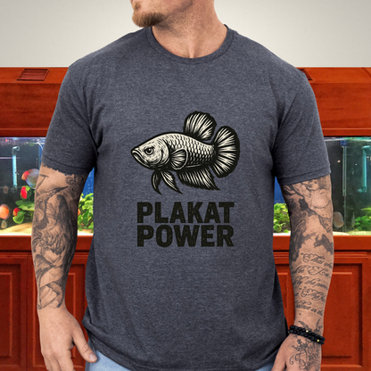 Gritty Plakat Power Betta Shirt – Linocut Style Fishkeeping Apparel