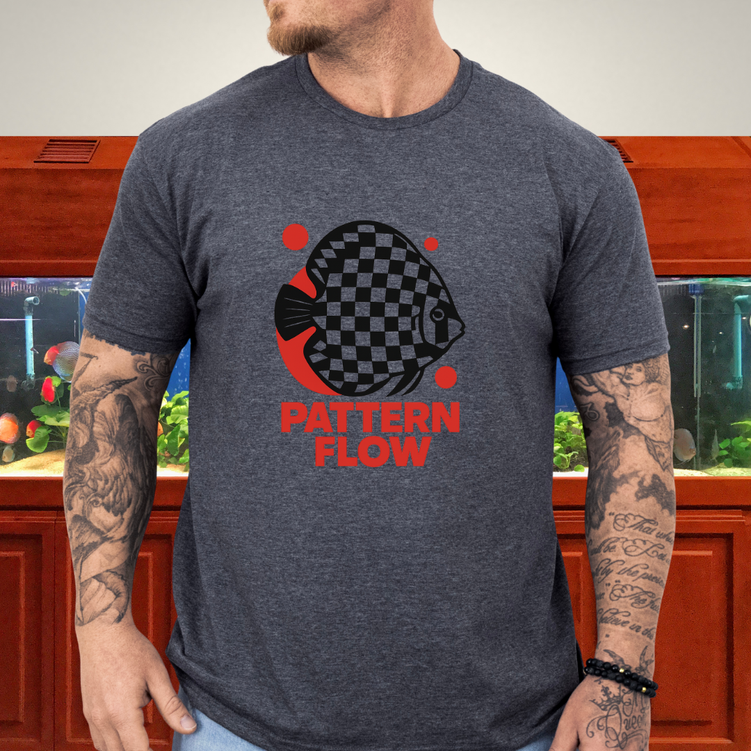 Pattern Flow Checkerboard Discus Geometric Tee