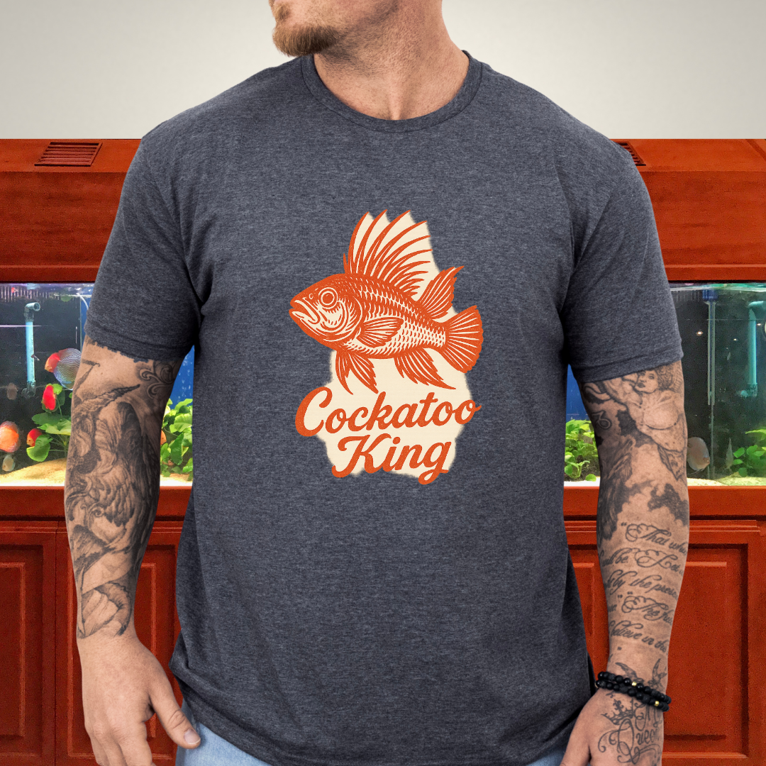 Cockatoo King Tee – Retro Apistogramma Letterpress Design