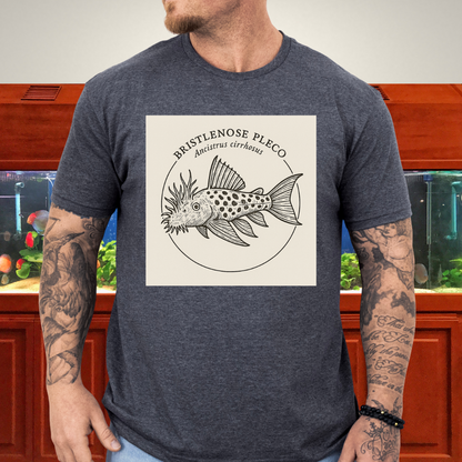 Bristlenose Pleco Tee – Monochrome Etching Style Design