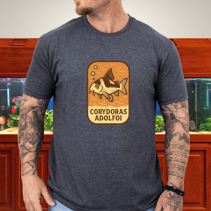 Retro Hover Tee – Corydoras Adolfoi Woodcut Style