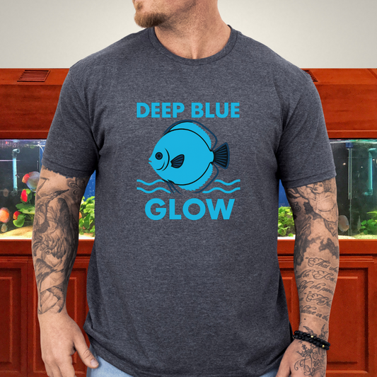 Deep Blue Glow Discus Fish Retro Tee