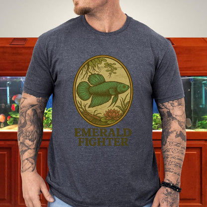 Emerald Fighter Wild Betta Smaragdina T-Shirt – Retro Nature Print-T-Shirt-Fish &amp; Friends Tees