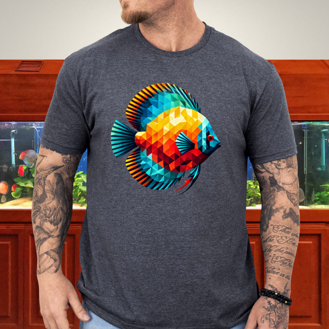 Geometric Discus Fish T-Shirt – Polygonal Aquarium Art