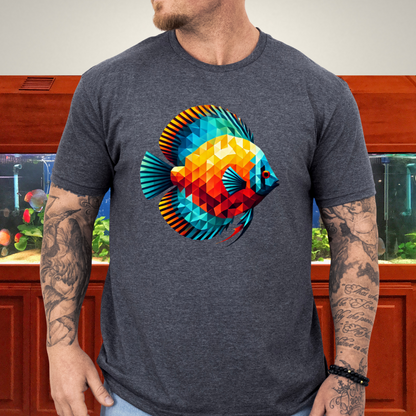 Geometric Discus Fish T-Shirt – Polygonal Aquarium Art