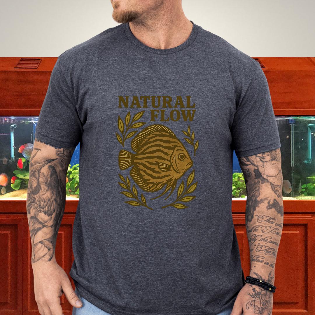 Natural Flow Wild Brown Discus Retro Tee-T-Shirt-Fish &amp; Friends Tees