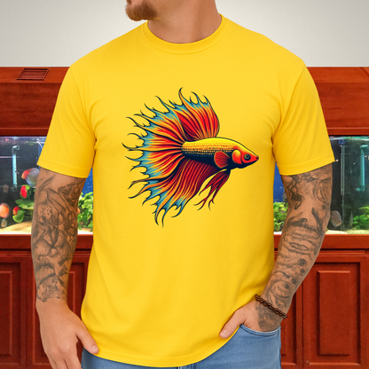 Bubbly Betta T-Shirt – Fiery Siamese Fighting Fish Design for Tropical Aquarium Lovers