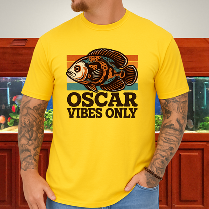 Retro Oscar Cichlid T-Shirt – 70s Groovy Fish Vibes