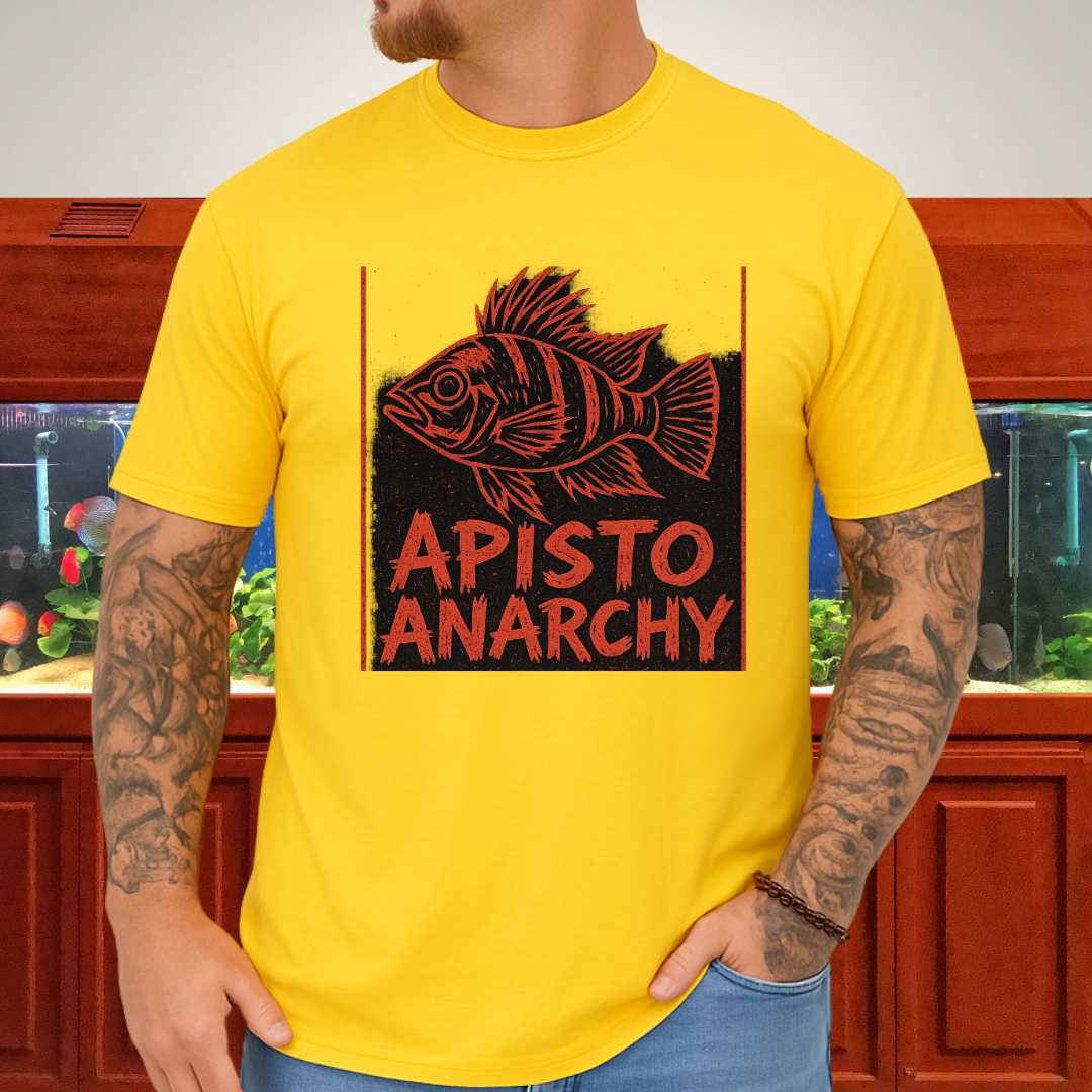 Apisto Anarchy Tee – Punk Band Poster Cichlid Design