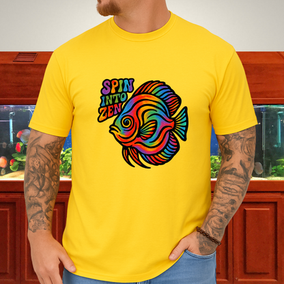 Rainbow Zen Discus Fish Tee – Psychedelic Aquarium Vibes
