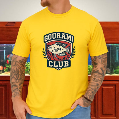 Gourami Club Tee – Retro Crest Three-Spot Gourami Design