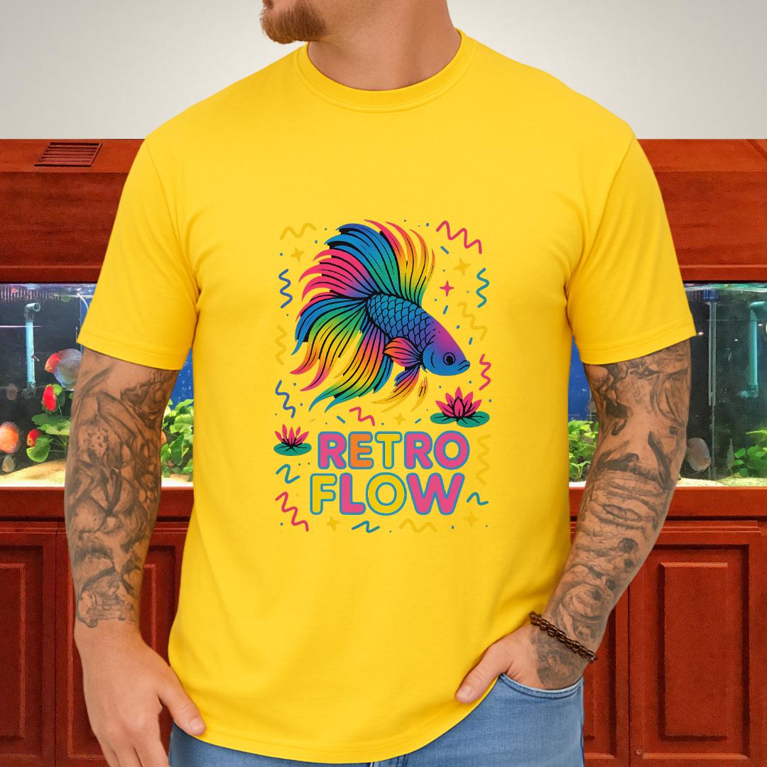 Retro Flow Betta Fish T-Shirt – 90s Neon Rainbow Design-T-Shirt-Fish &amp; Friends Tees