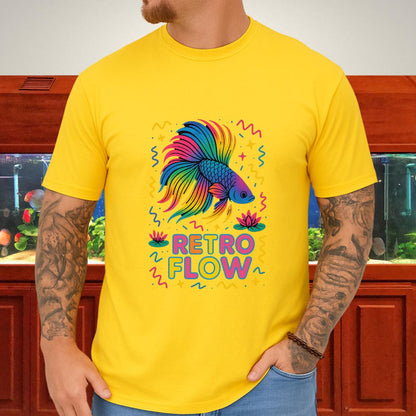 Retro Flow Betta Fish T-Shirt – 90s Neon Rainbow Design-T-Shirt-Fish &amp; Friends Tees