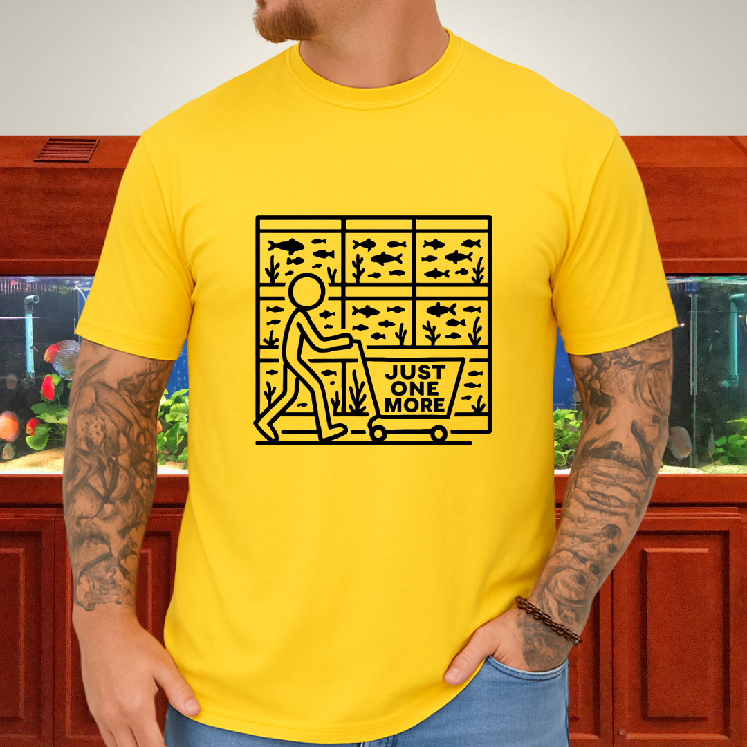 One More Tank T-Shirt – Stick Figure Aquarium Hobby Humor