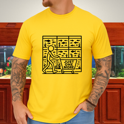 One More Tank T-Shirt – Stick Figure Aquarium Hobby Humor