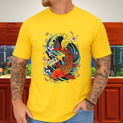 Koi Wave Graphic Tee – Tattoo Style Aquatic Shirt
