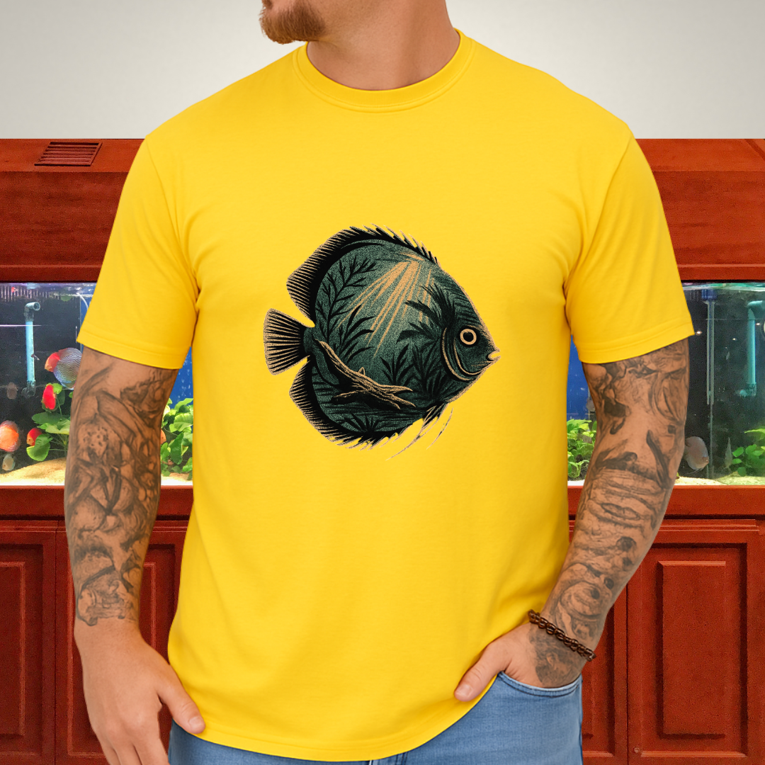 Tropical Surrealism: Heckel Discus with Amazon Scene Tee