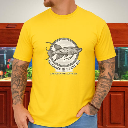 Elegance in Every Fin Tee – Lyretail Killifish Crest Design