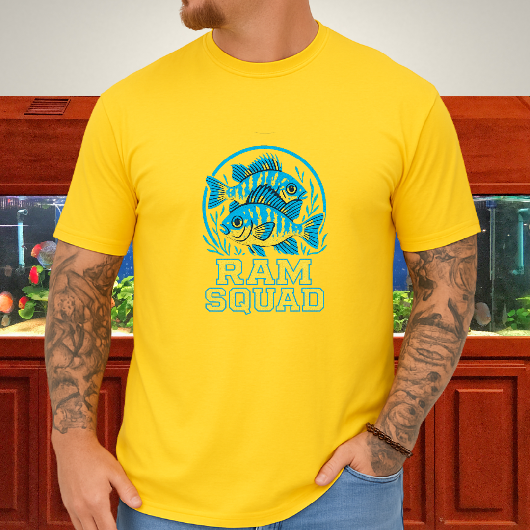 Ram Squad Tee – German Blue Ram Retro Sports Logo Design