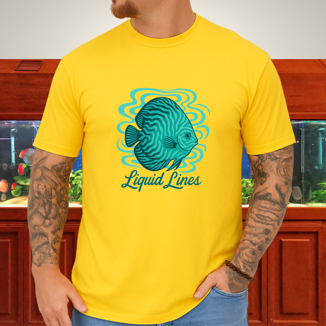 Liquid Lines Psychedelic Turquoise Discus Tee