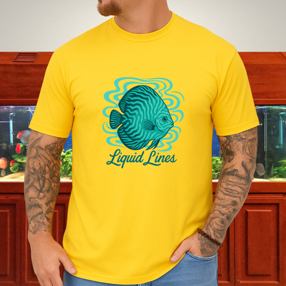 Liquid Lines Psychedelic Turquoise Discus Tee