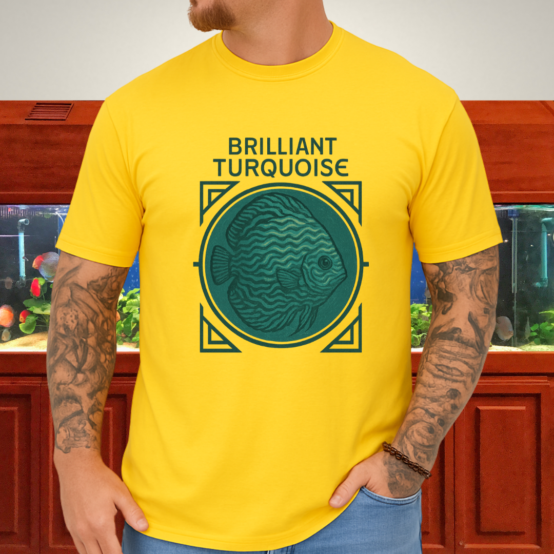 Brilliant Turquoise Discus Retro Prestige Tee