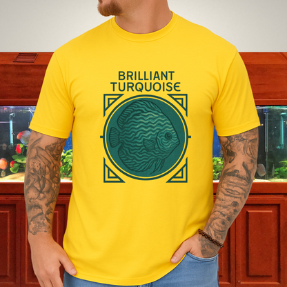 Brilliant Turquoise Discus Retro Prestige Tee