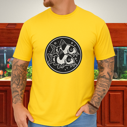 Double the Charm Tee – Panda Corydoras Retro Woodcut