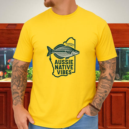 Aussie Native Vibes Tee – Western Rainbowfish Badge Design
