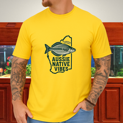 Aussie Native Vibes Tee – Western Rainbowfish Badge Design