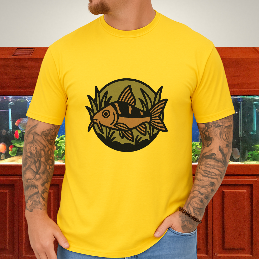 Corydoras Logo Shirt – Earthy Brown & Olive Badge Style