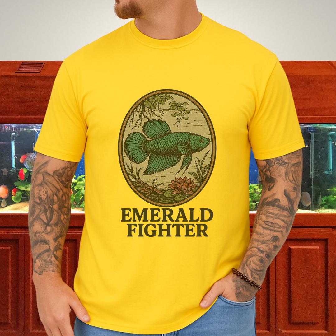 Emerald Fighter Wild Betta Smaragdina T-Shirt – Retro Nature Print-T-Shirt-Fish &amp; Friends Tees