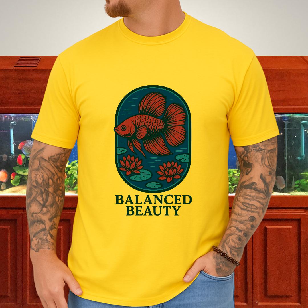 Balanced Beauty Betta Fish T-Shirt – Double Tail Design with Lotus-T-Shirt-Fish &amp; Friends Tees