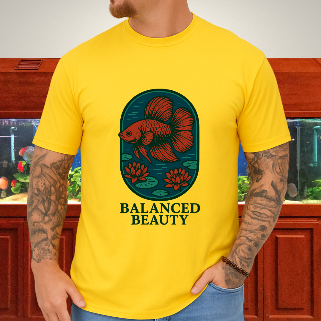 Balanced Beauty Betta Fish T-Shirt – Double Tail Design with Lotus