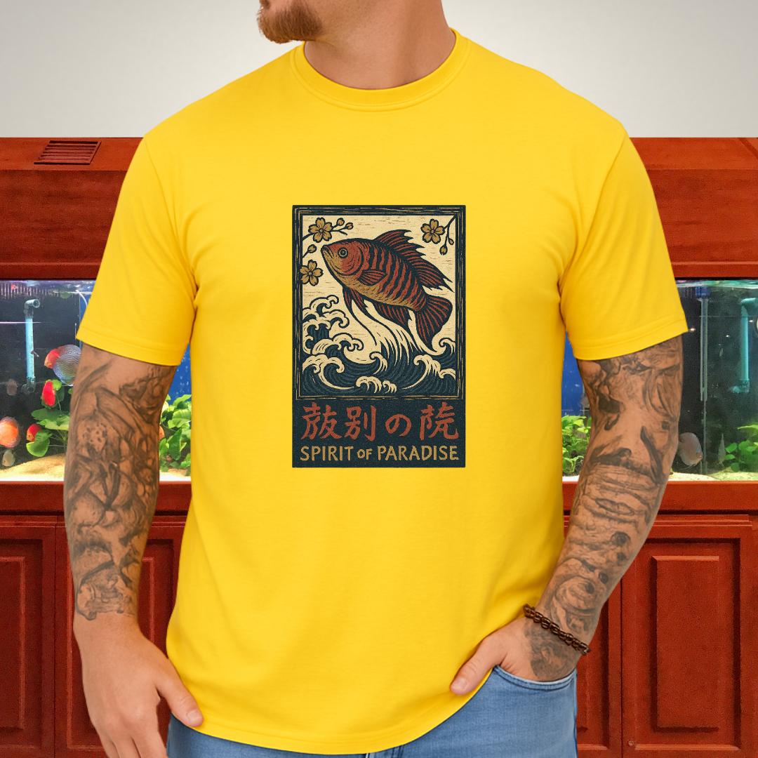 Spirit of Paradise Tee – Ukiyo-e Paradise Fish Wave Design