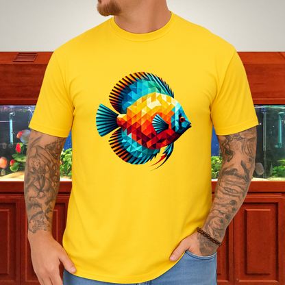 Geometric Discus Fish T-Shirt – Polygonal Aquarium Art