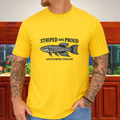 Striped and Proud Tee – Aphyosemion Striatum Retro Banner
