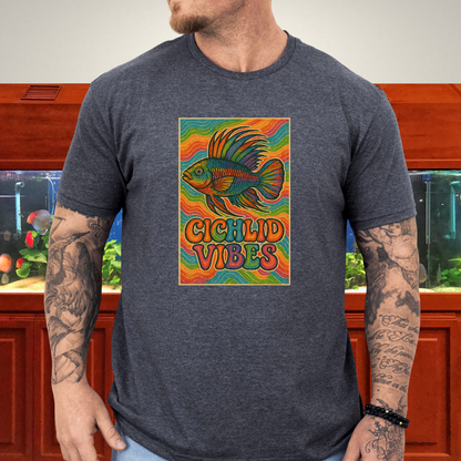 Cichlid Vibes Tee – Groovy Rainbow Apistogramma Design