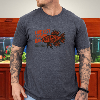 Live Fast, Spawn Hard Tee – Wolterstorffi Killifish Punk Design