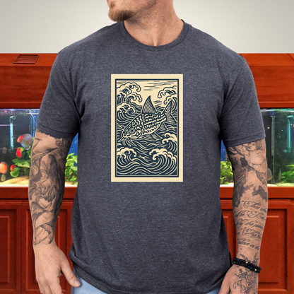 Ukiyo-e Trilineatus Tee – Japanese Wave Corydoras Design