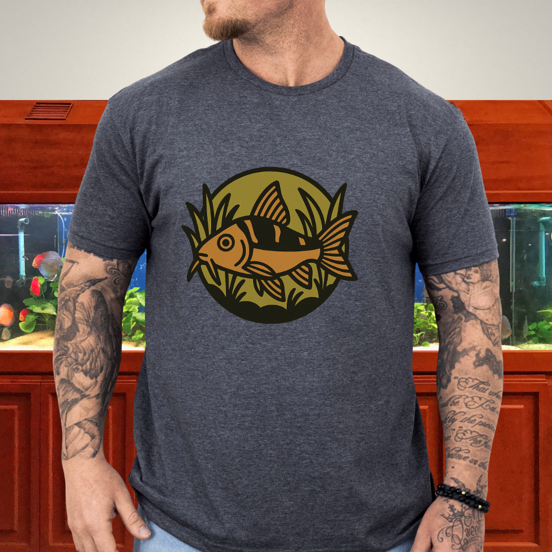 Corydoras Logo Shirt – Earthy Brown & Olive Badge Style