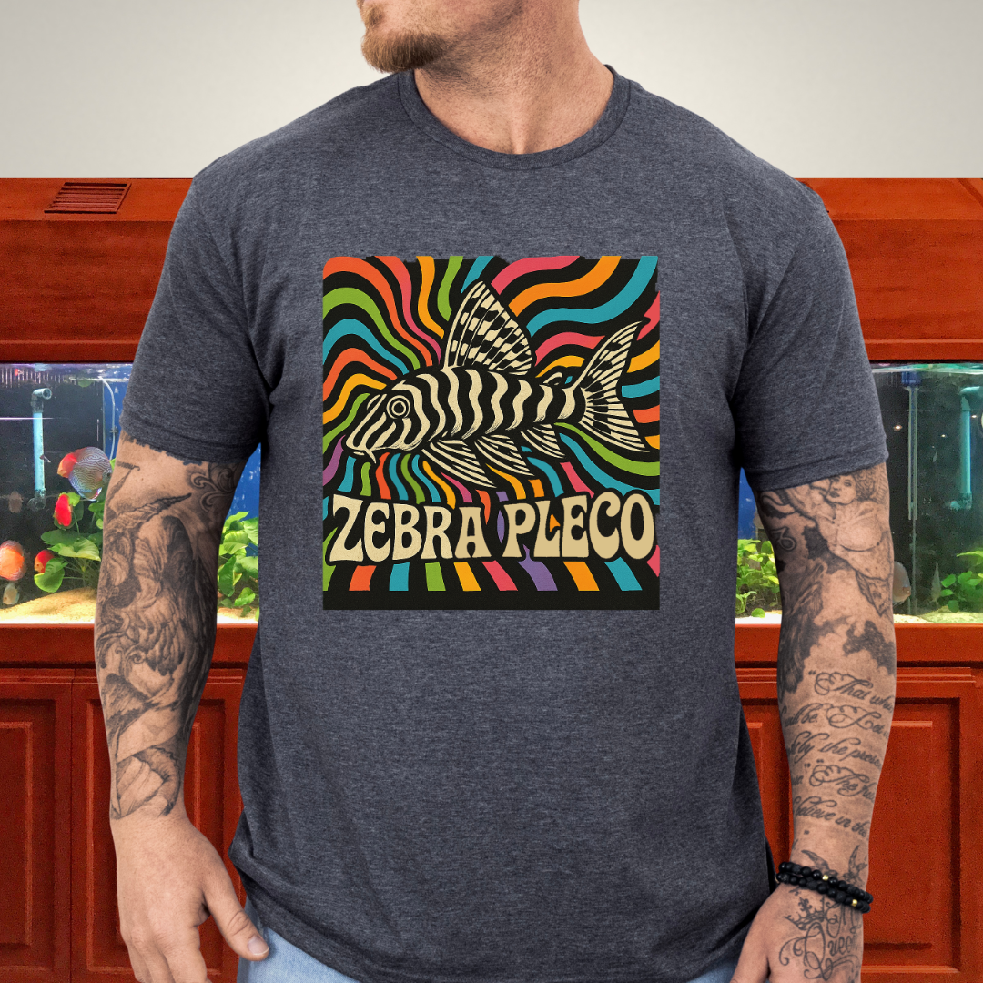 Zebra Pleco Tee – Psychedelic Rainbow Catfish Design