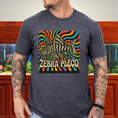 Zebra Pleco Tee – Psychedelic Rainbow Catfish Design