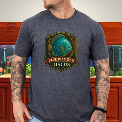 Blue Diamond Discus Retro Crest T-Shirt-T-Shirt-Fish &amp; Friends Tees