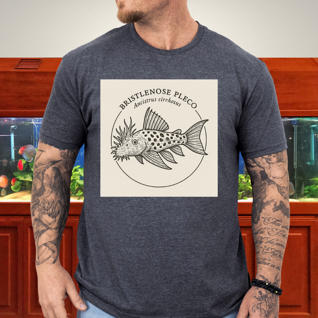 Bristlenose Pleco Tee – Monochrome Etching Style Design